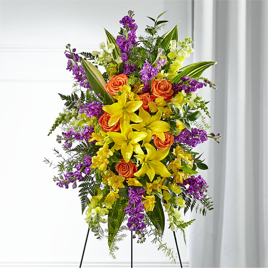 Thoughtful Prayers Standing Spray – Amour Florist, Belford NJ
