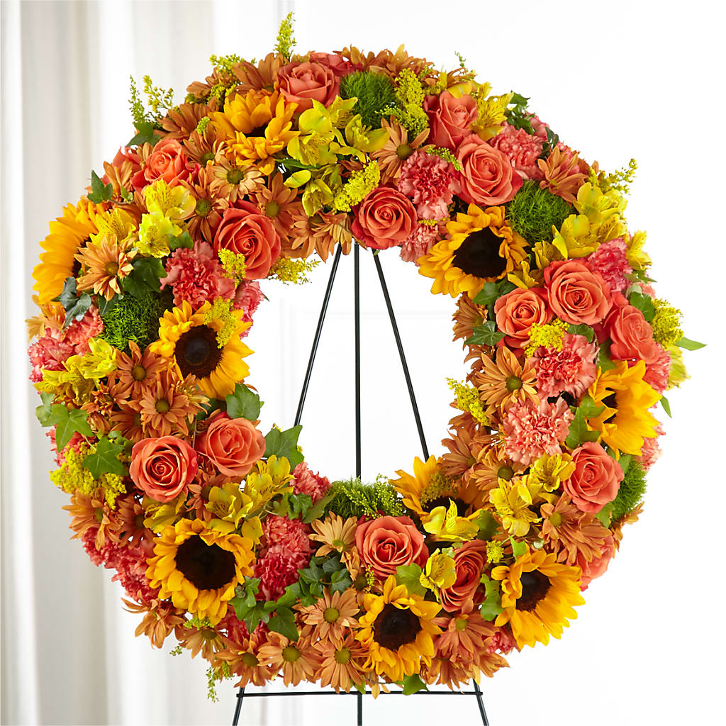 Autumnal Memories Wreath (Standard) – Amour Florist, Belford NJ