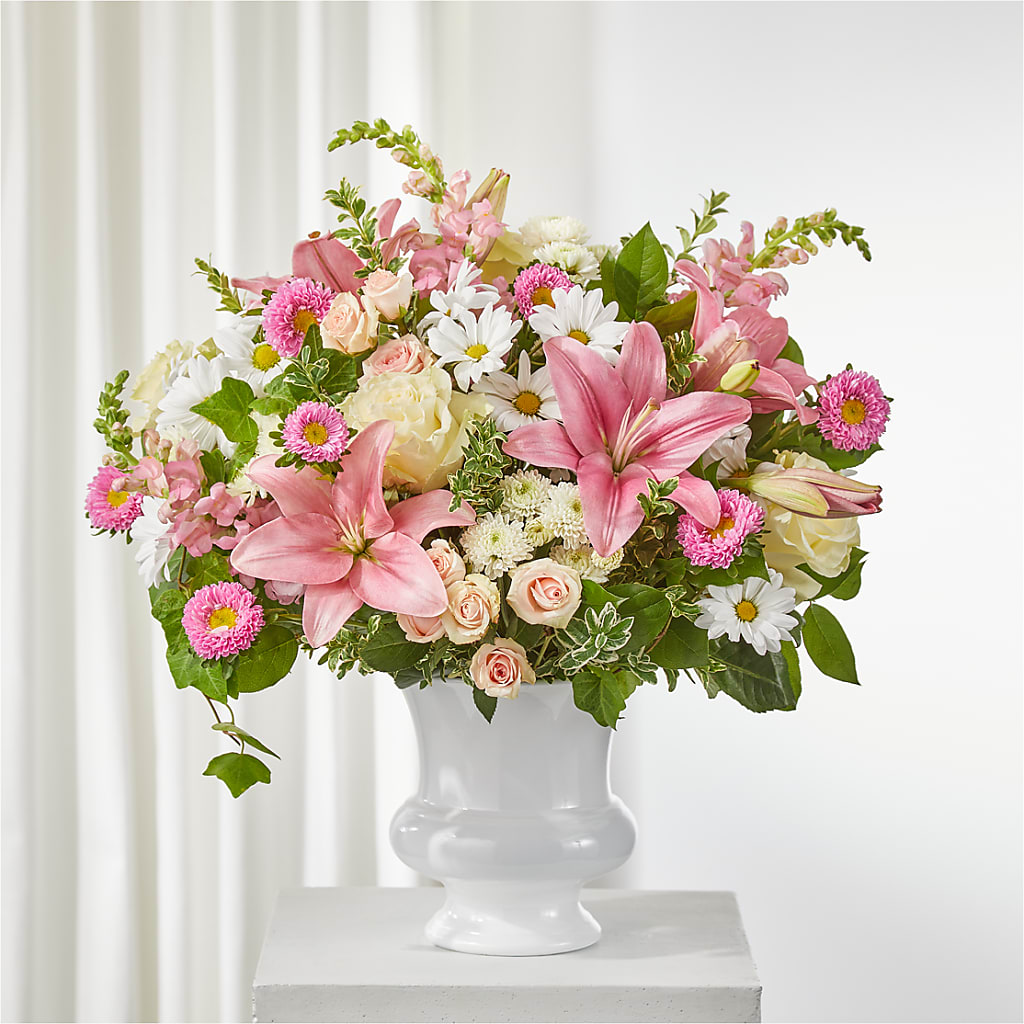 Empathetic Blooms Urn Arrangement – Amour Florist, Belford NJ