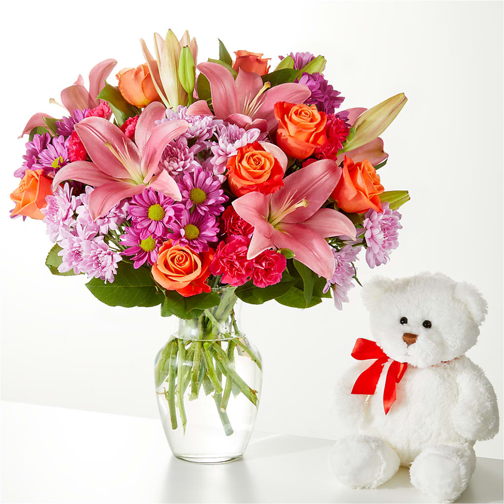 One and Only Bouquet and Bear Bundle –  Amour Florist, Belford NJ