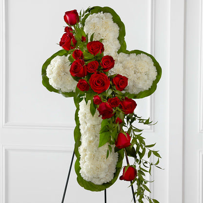 Floral Cross Easel –  Amour Florist, Belford NJ