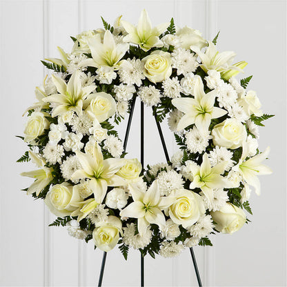 Treasured Tribute Wreath –  Amour Florist, Belford NJ