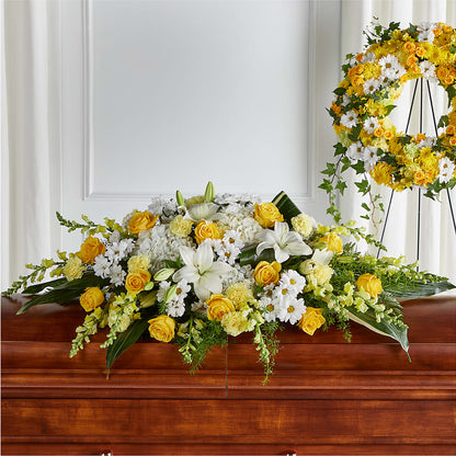 Golden Harmony Casket Spray –  Amour Florist, Belford NJ