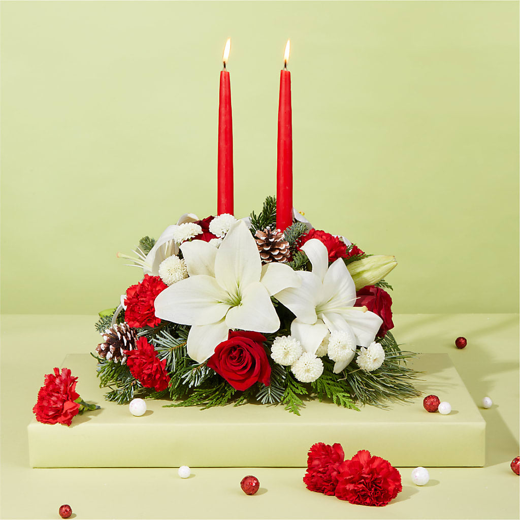 Seasonal Festivities Centerpiece –  Amour Florist, Belford NJ