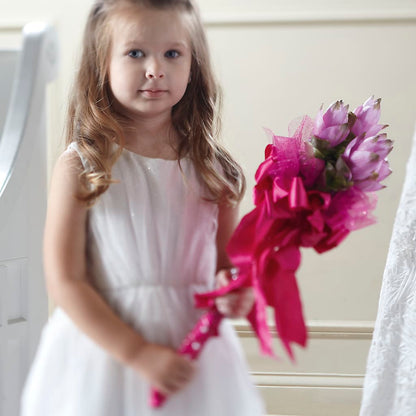 Sparkle Pink Flower Girl Bouquet –  Amour Florist, Belford NJ